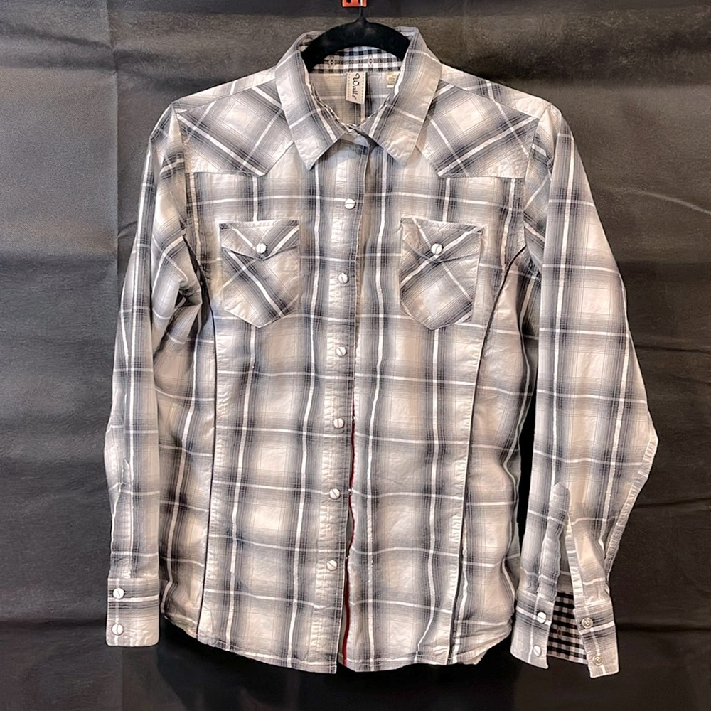Walls Western pearl snap Ladies M shirt